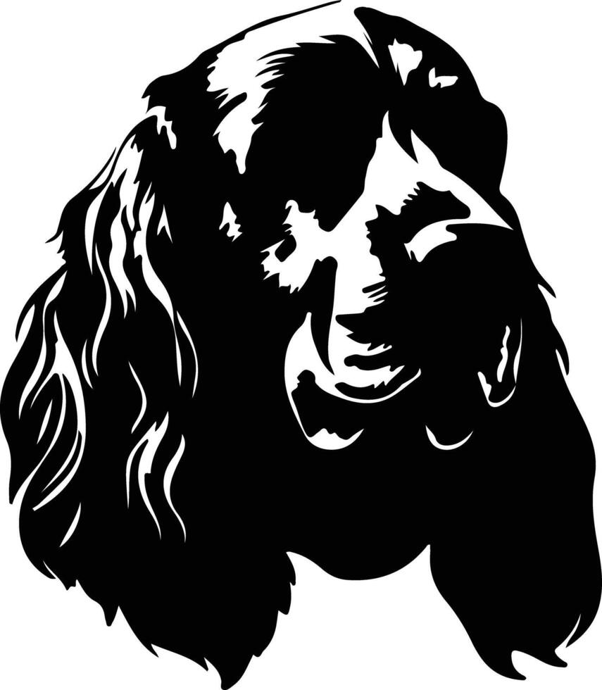 cocker spaniel silueta retrato vector