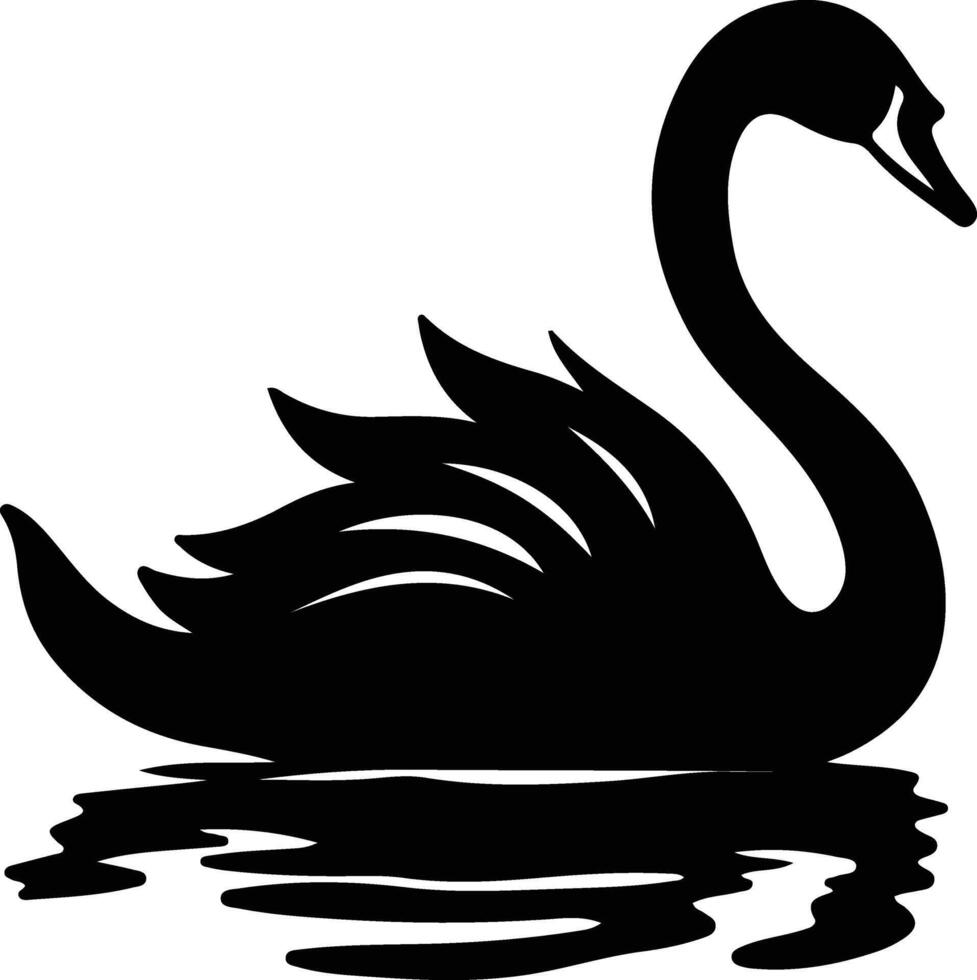 black swan  silhouette portrait vector
