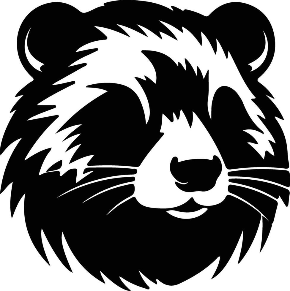 black bear hamster  silhouette portrait vector