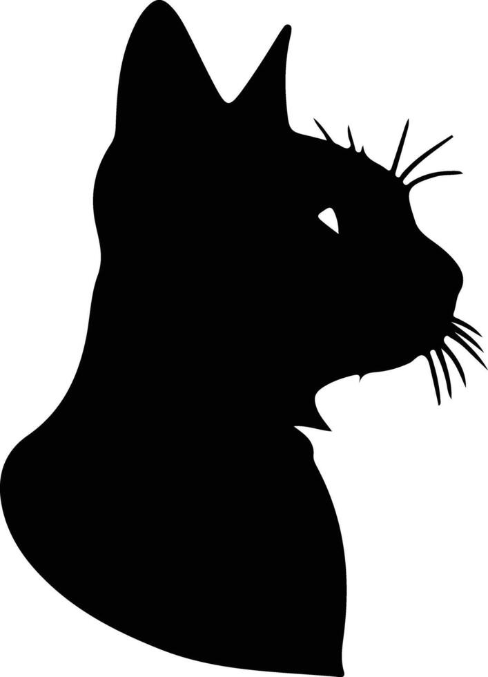 Burmese Cat  silhouette portrait vector