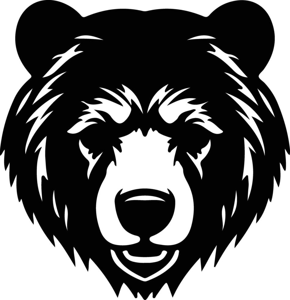 negro oso silueta retrato vector