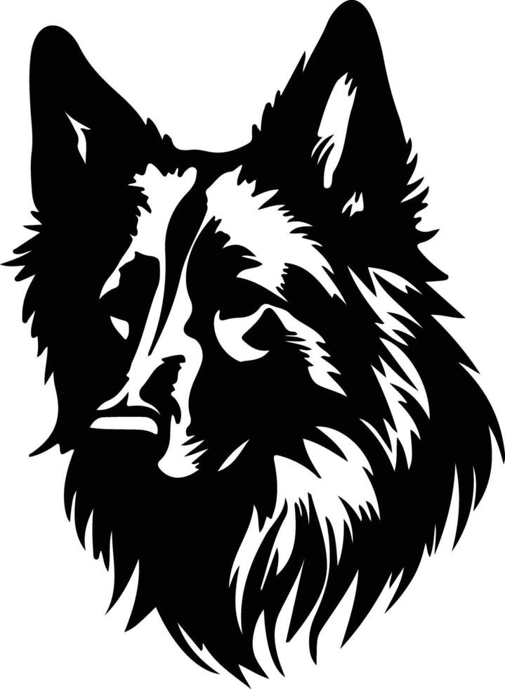 Belgian Sheepdog  silhouette portrait vector