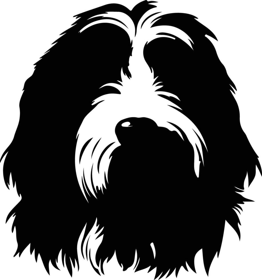 barbado collie silueta retrato vector