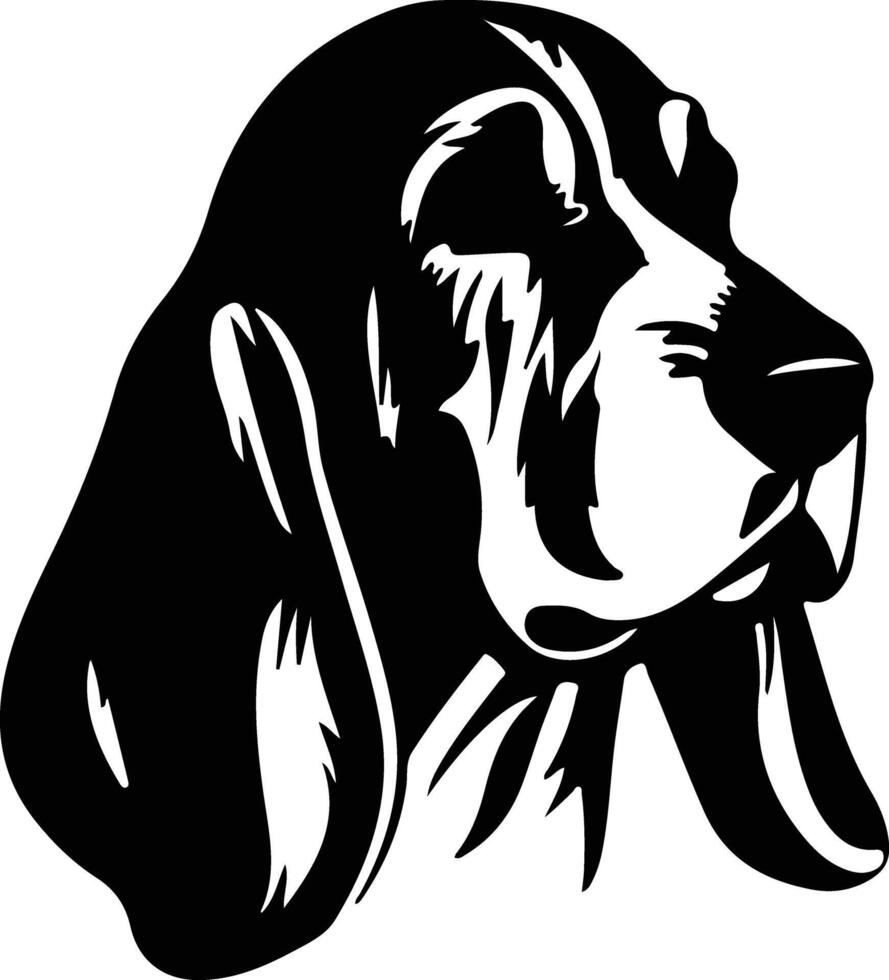 basset hound  silhouette portrait vector