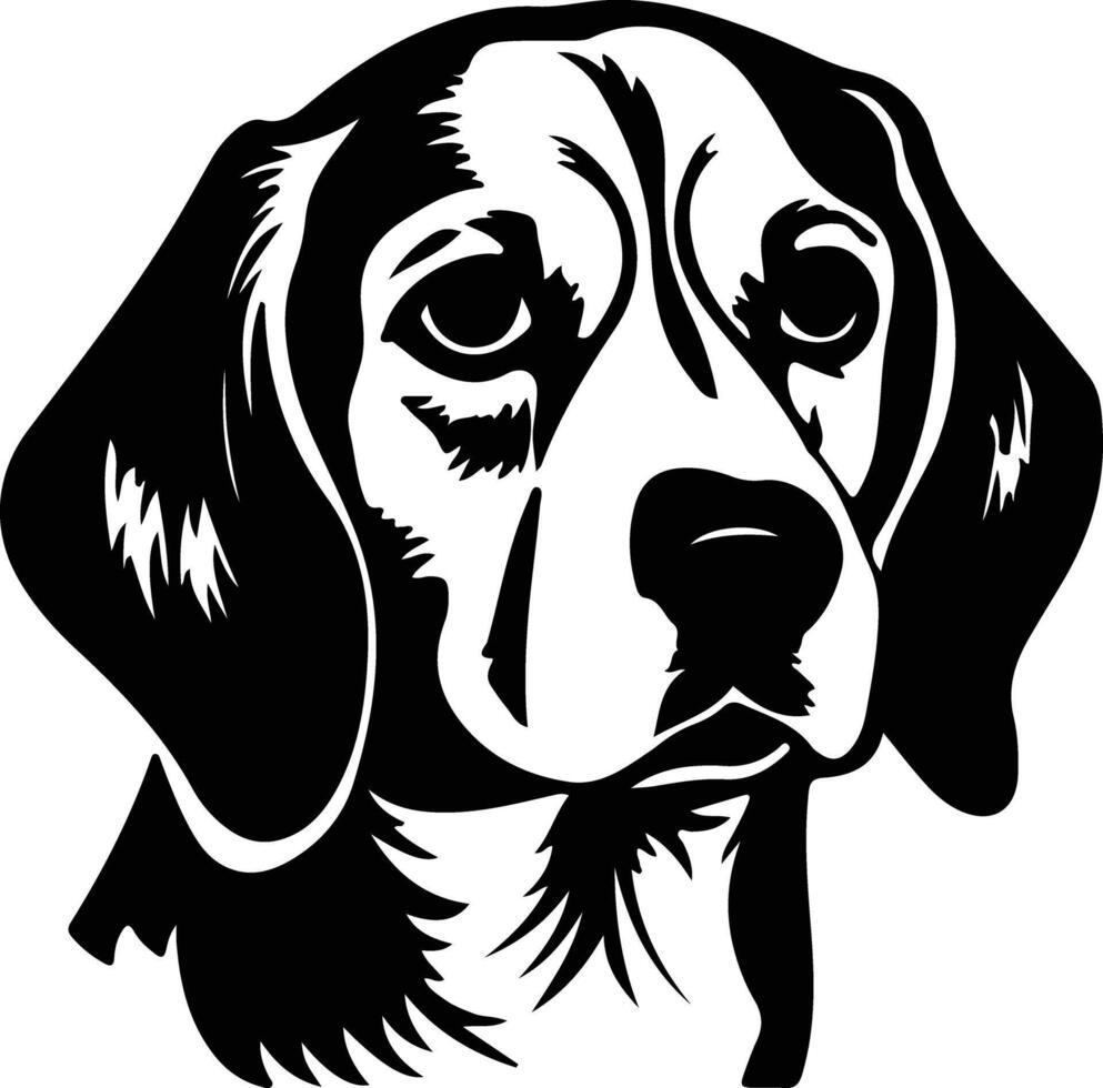 beagle silueta retrato vector