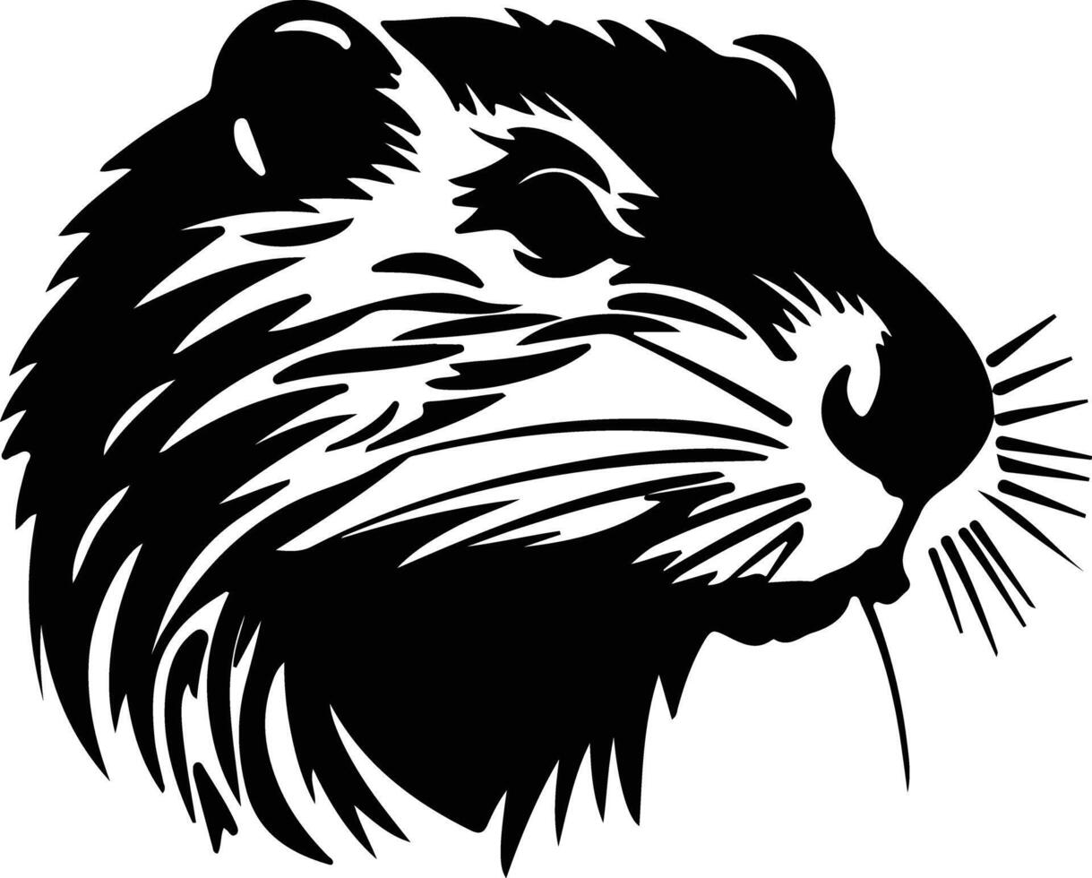 beaver  silhouette portrait vector