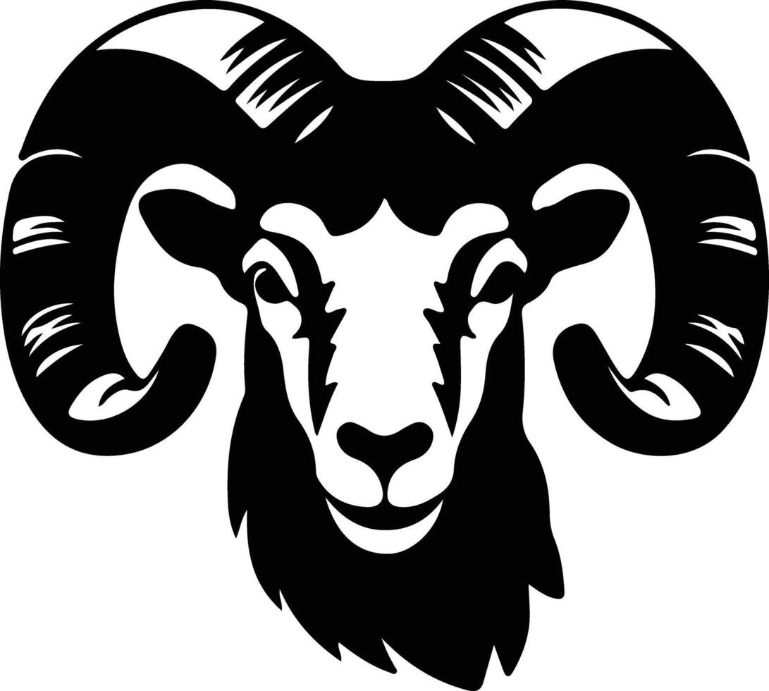 bighorn sheep  silhouette portrait vector