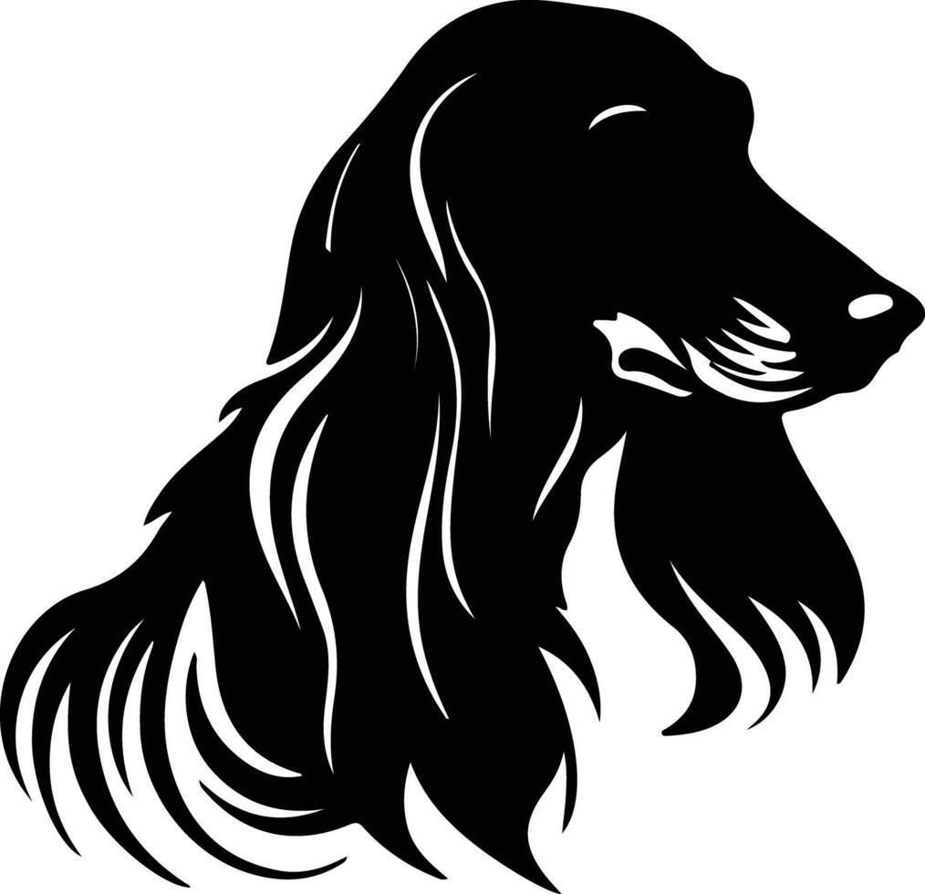 Afghan Hound Puppy  silhouette portrait vector