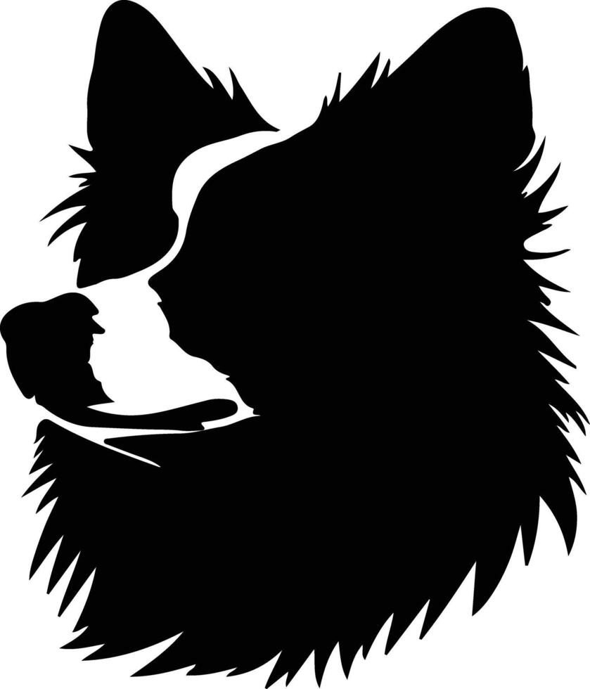 americano esquimal perro silueta retrato vector