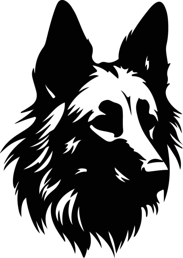 Belgian Tervuren silhouette portrait vector