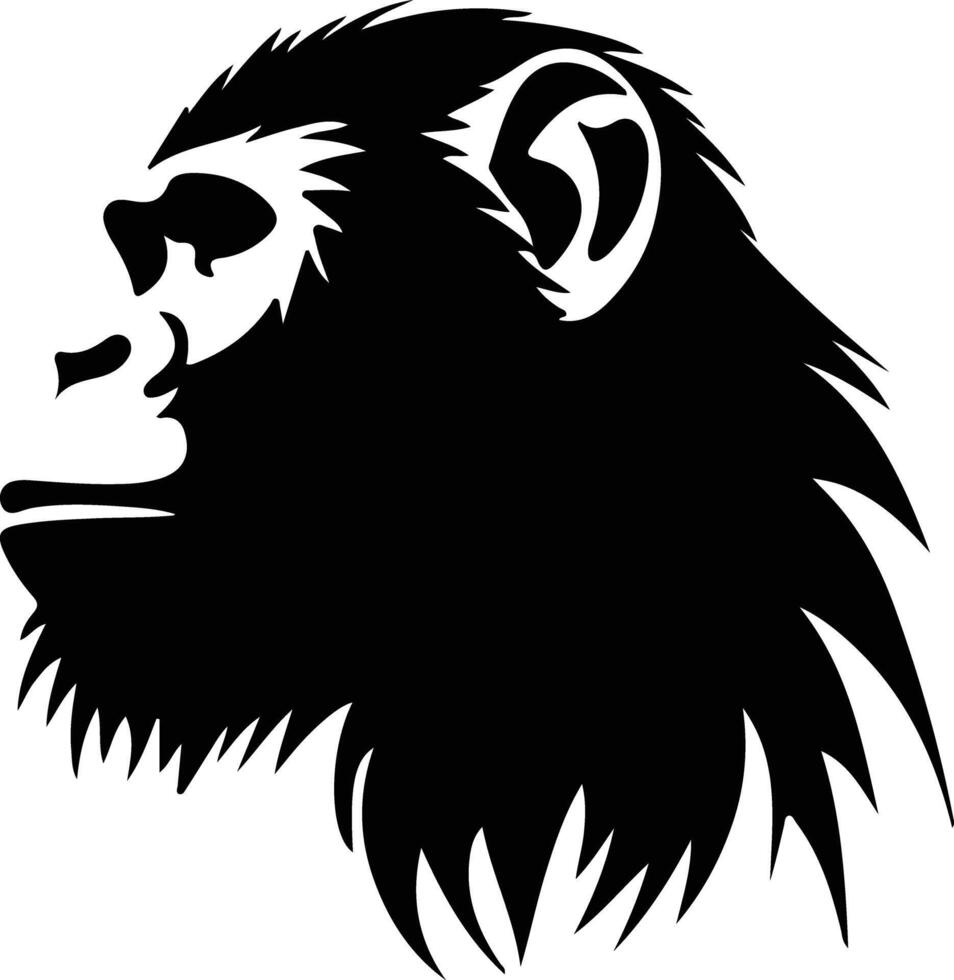 babuino silueta retrato vector