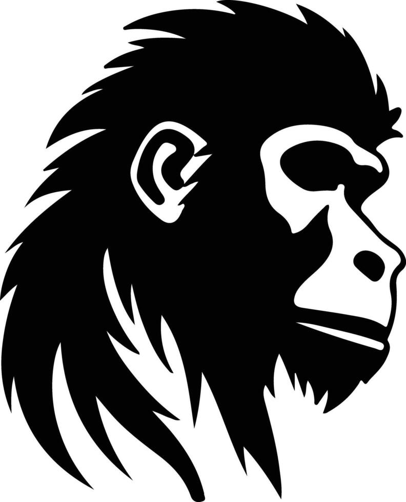 baboon silhouette portrait vector