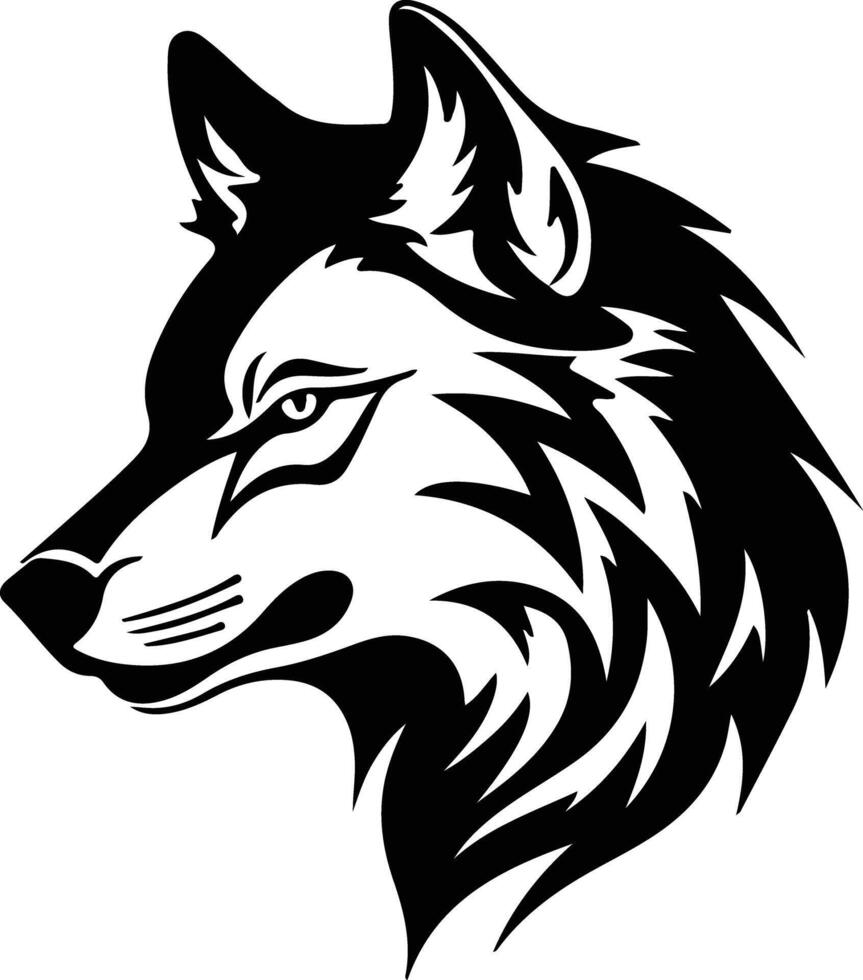 arctic wolf  silhouette portrait vector