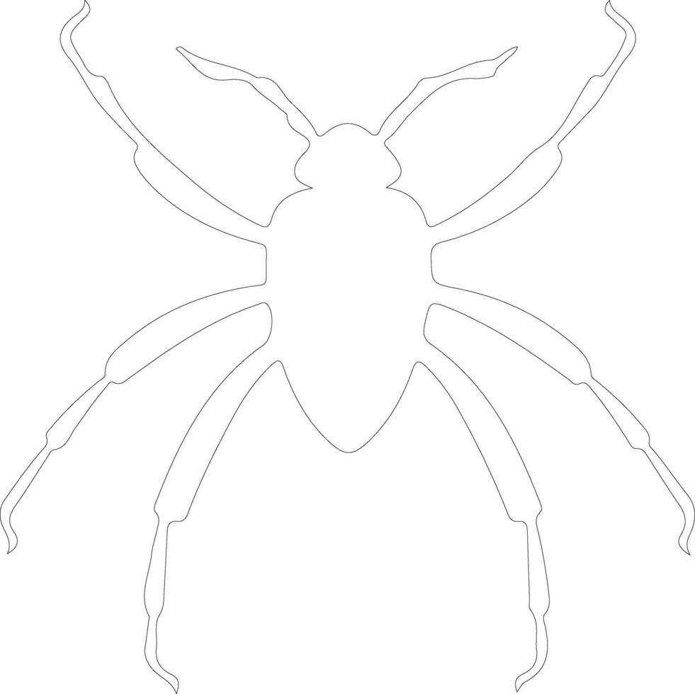 assassin bug  outline silhouette vector