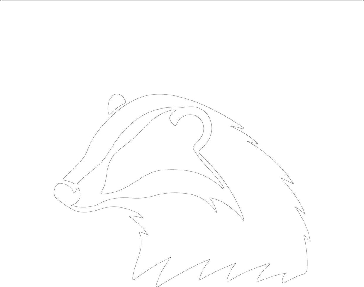 badger  outline silhouette vector