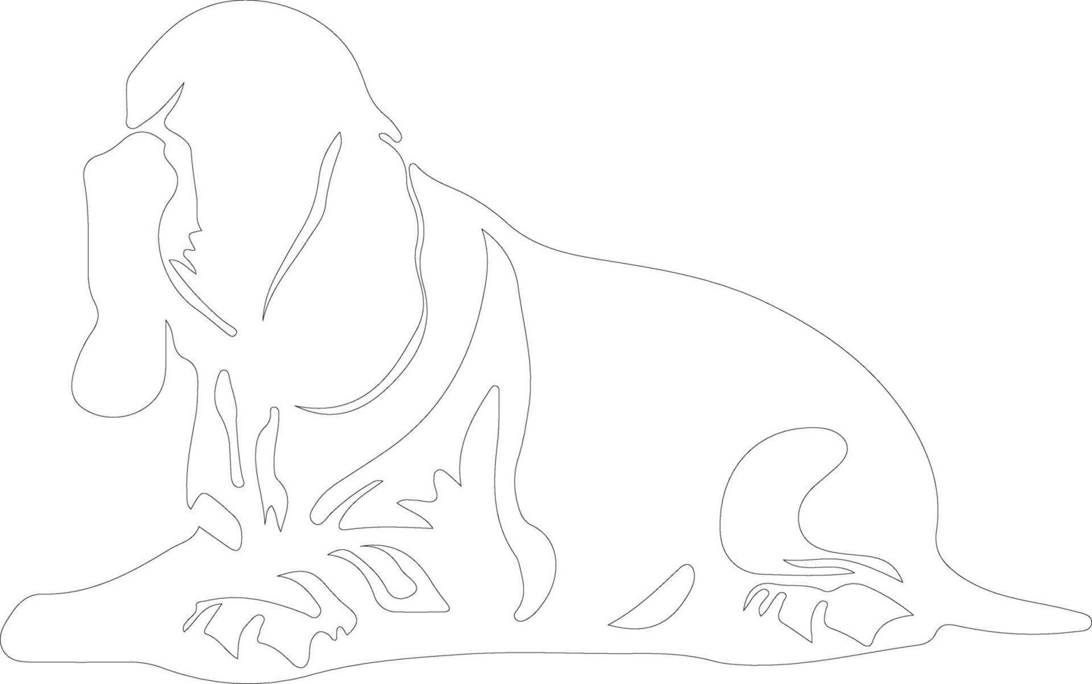 basset hound  outline silhouette vector