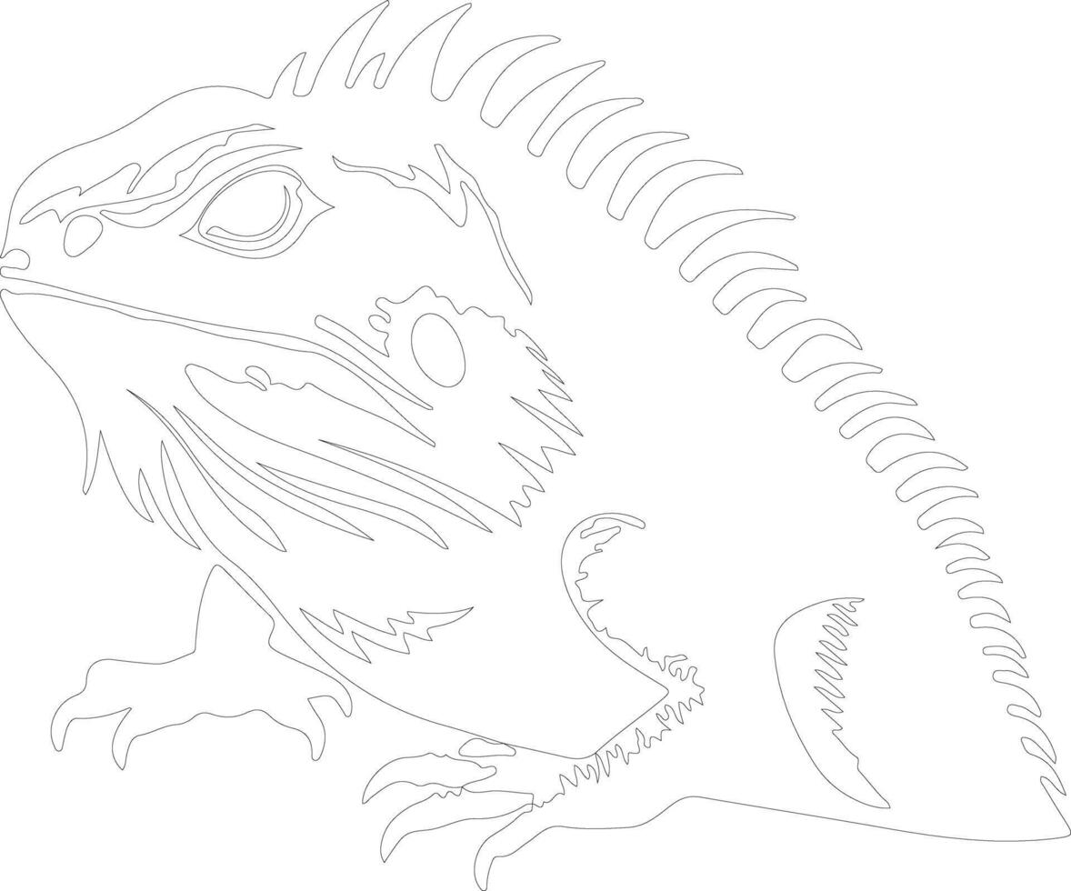 bearded dragon  outline silhouette vector