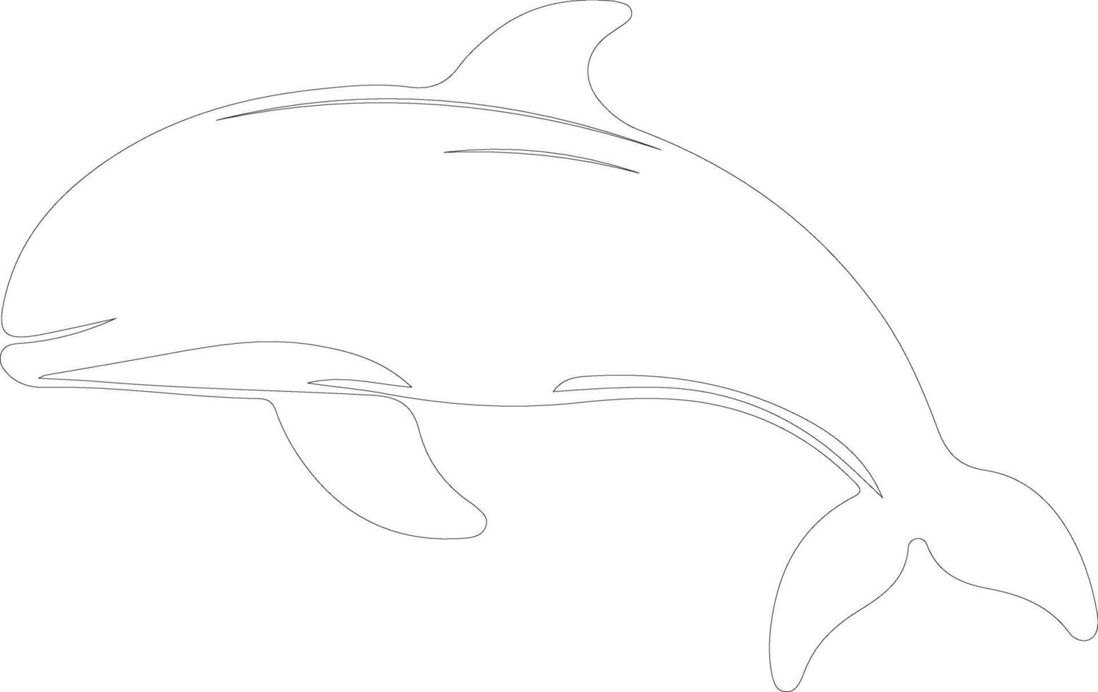 beluga whale  outline silhouette vector