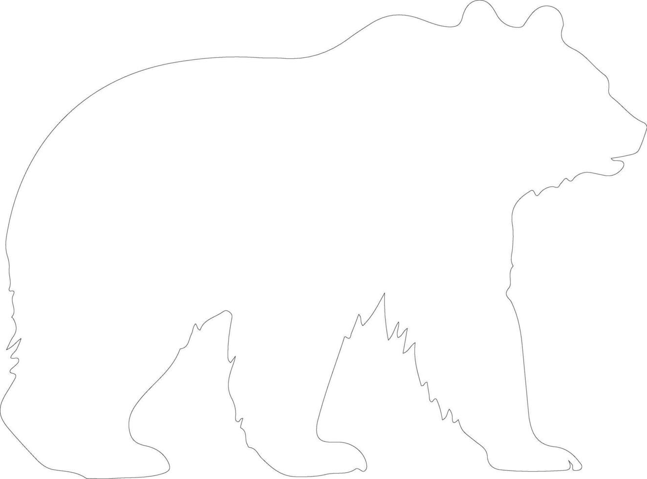 negro oso contorno silueta vector