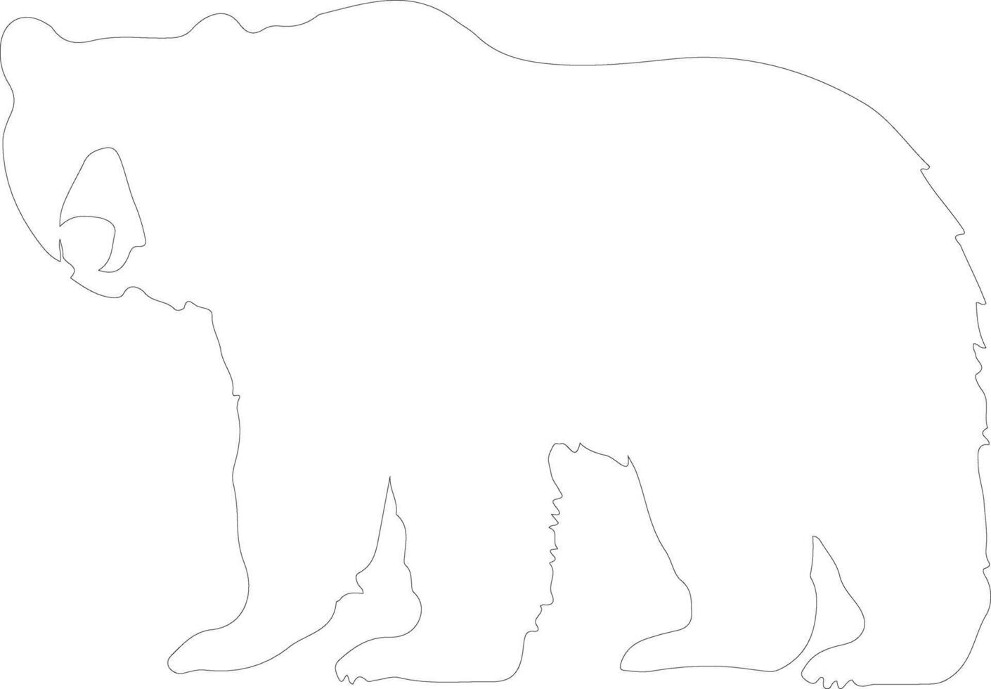 black bear  outline silhouette vector