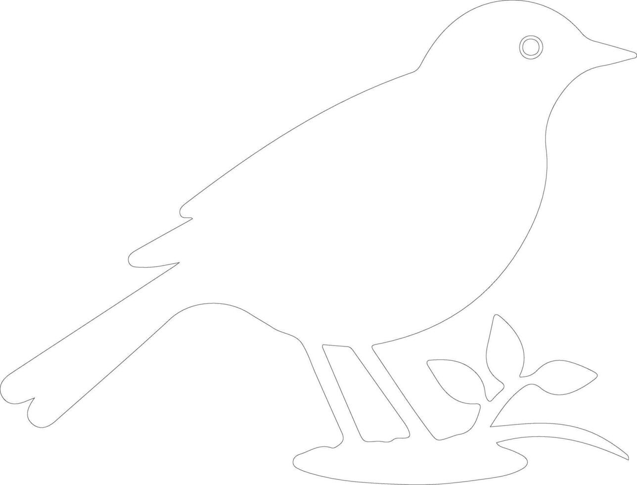 blackbird  outline silhouette vector