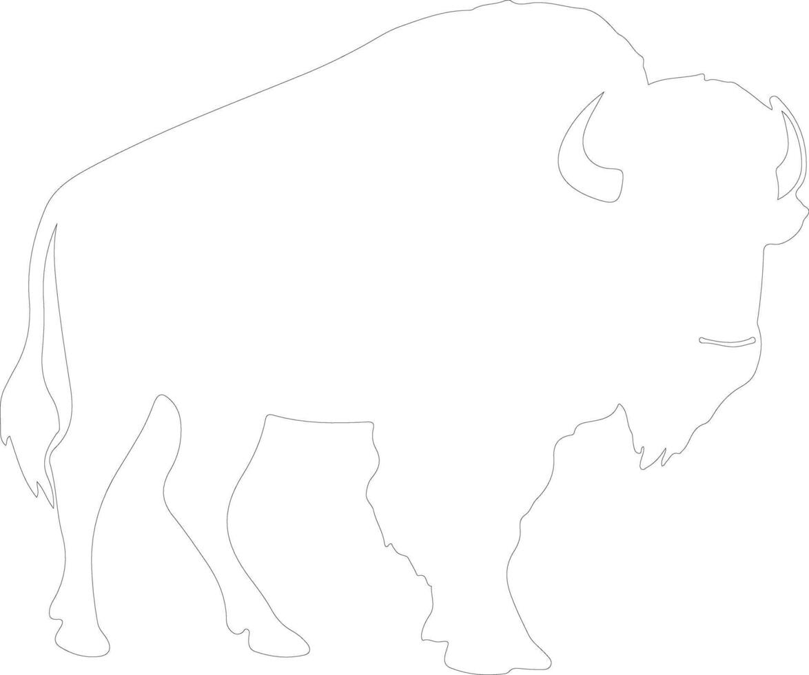 American bison  outline silhouette vector