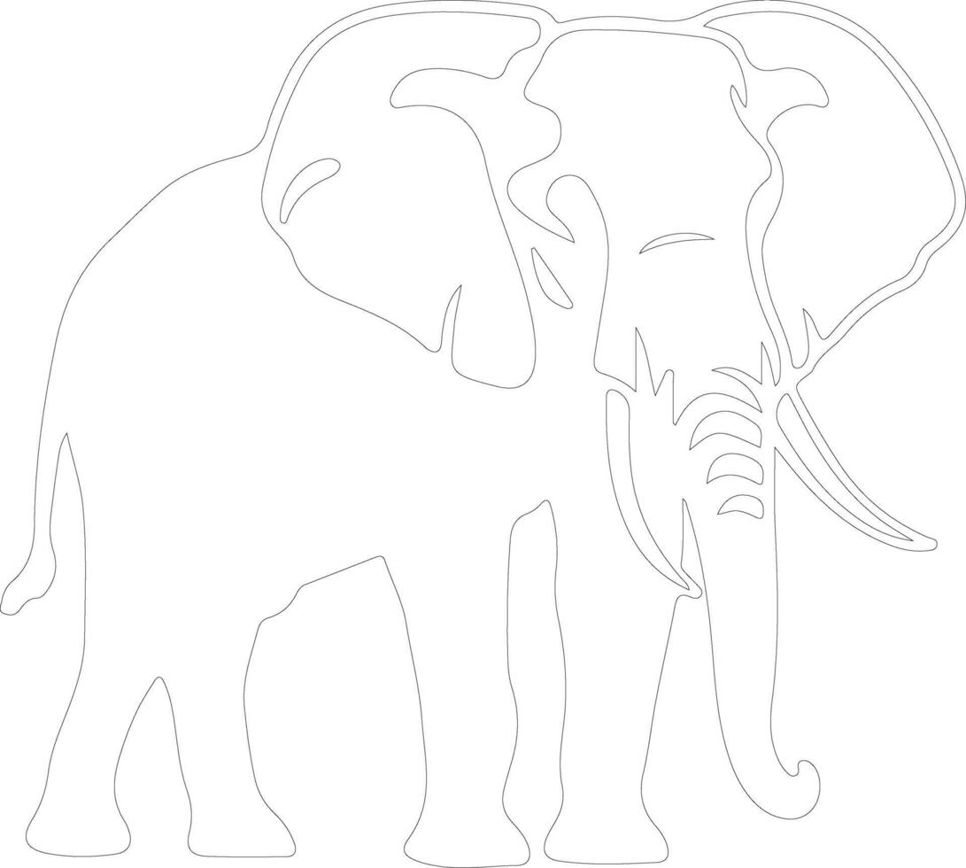 africano elefante contorno silueta vector