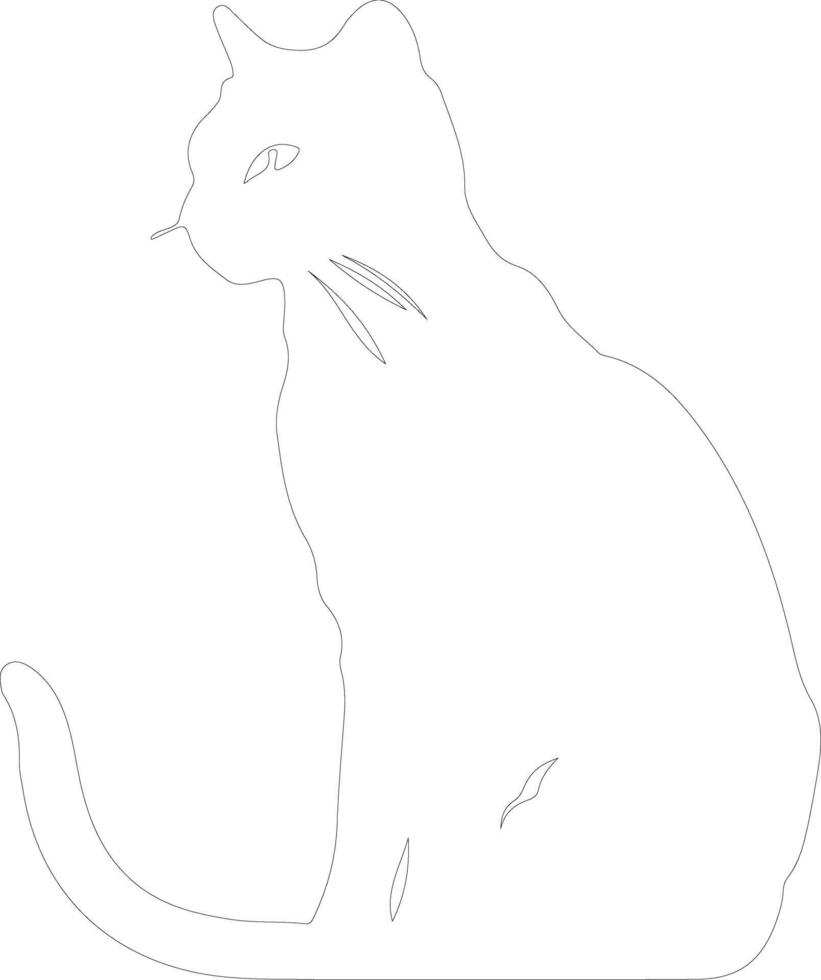 African wild cat  outline silhouette vector