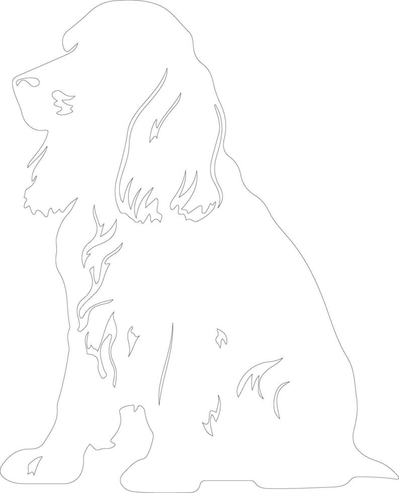 American Cocker Spaniel  outline silhouette vector
