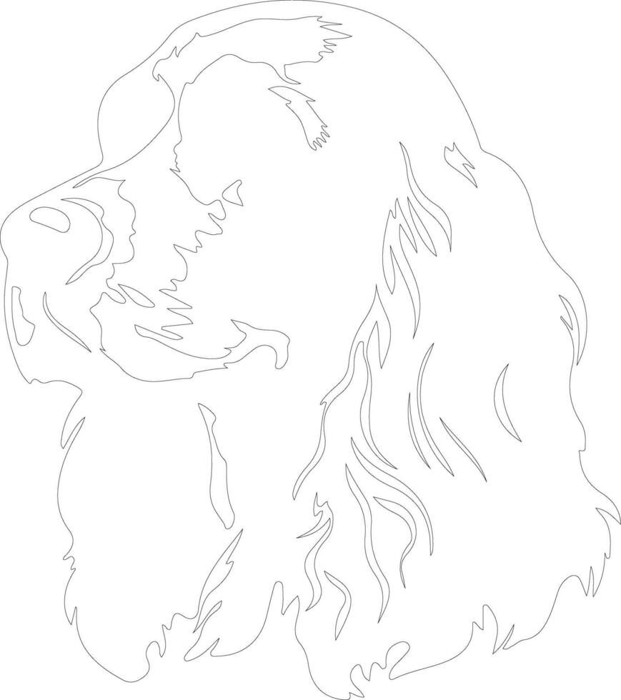 American Cocker Spaniel  outline silhouette vector