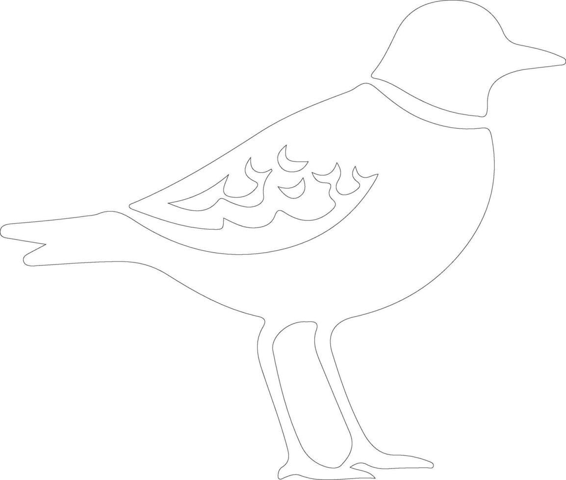 American golden plover  outline silhouette vector
