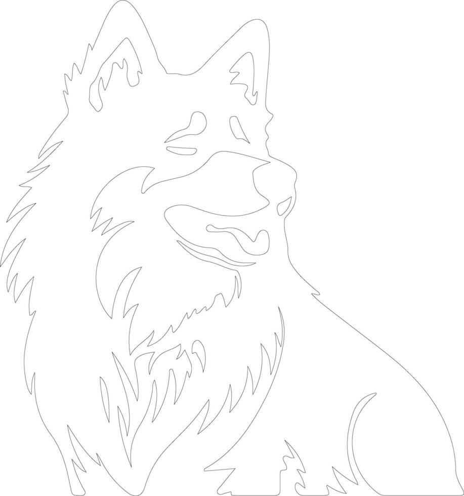 Alaskan Malamute  outline silhouette vector