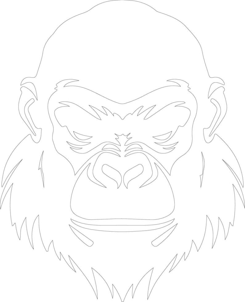 ape  outline silhouette vector