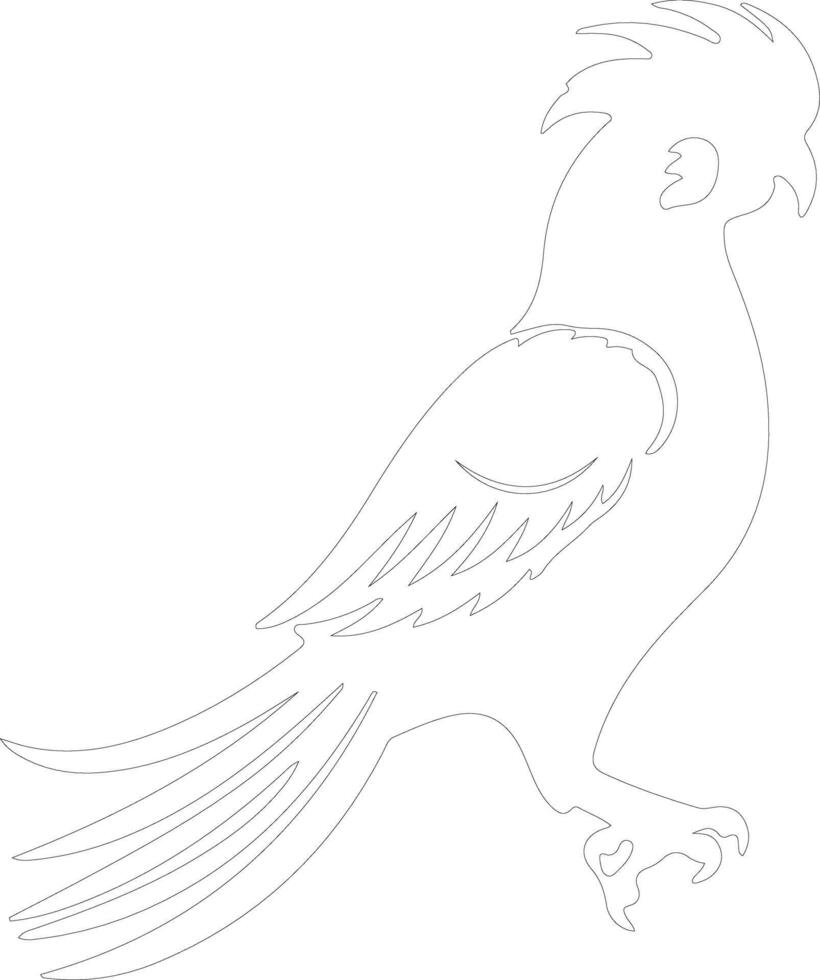 cockatoo outline silhouette vector