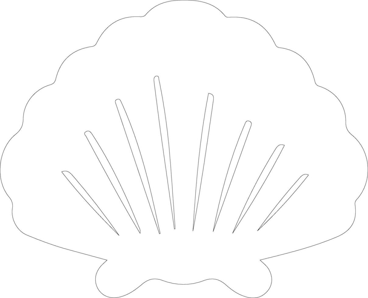 clam outline silhouette vector