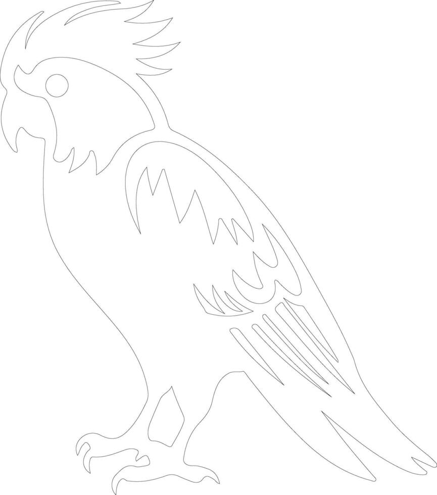 cockatoo outline silhouette vector