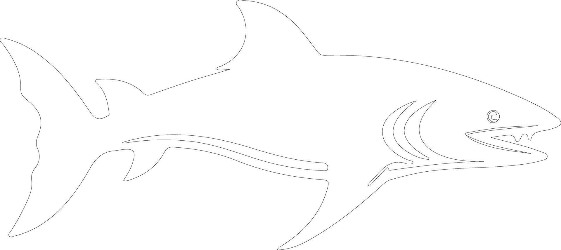 cookiecuttershark outline silhouette vector