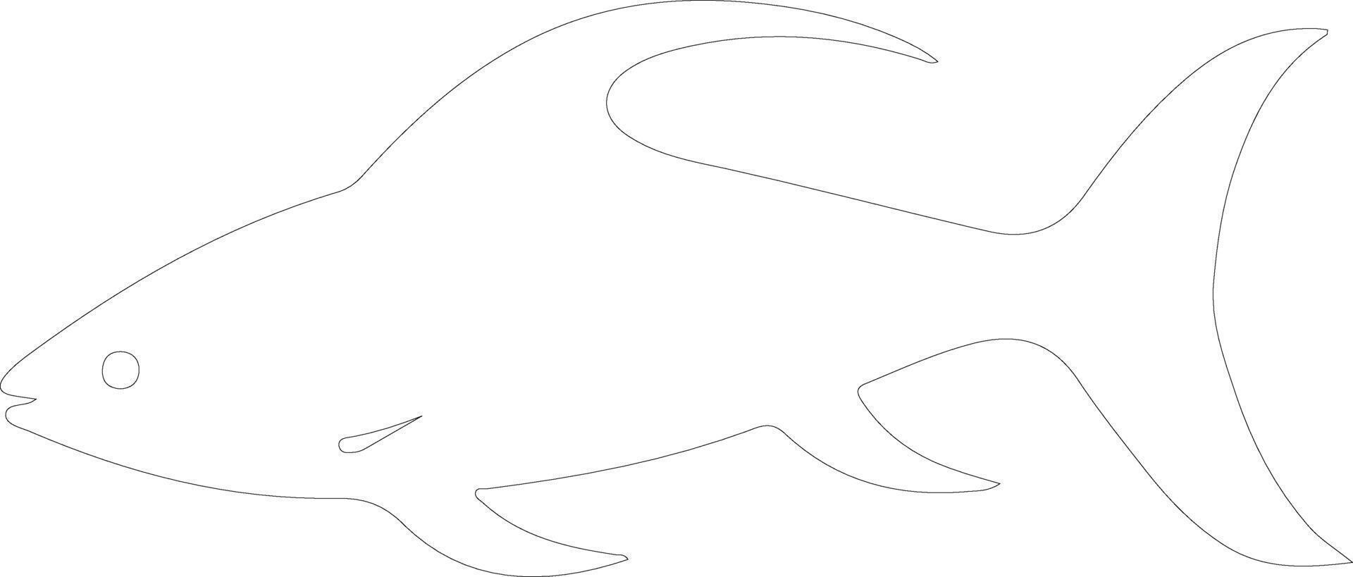 Dinichthys outline silhouette vector