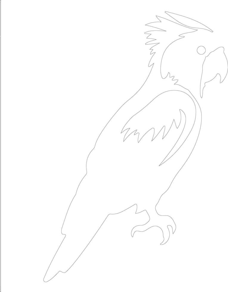 cockatoo outline silhouette vector