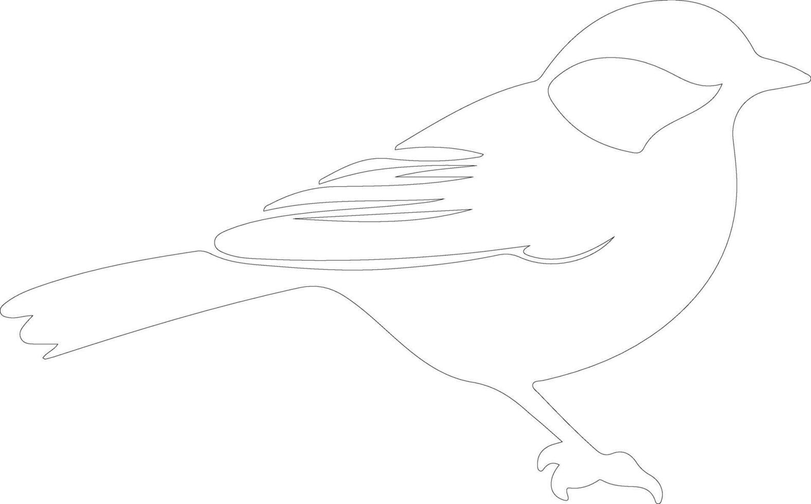 chickadee outline silhouette vector