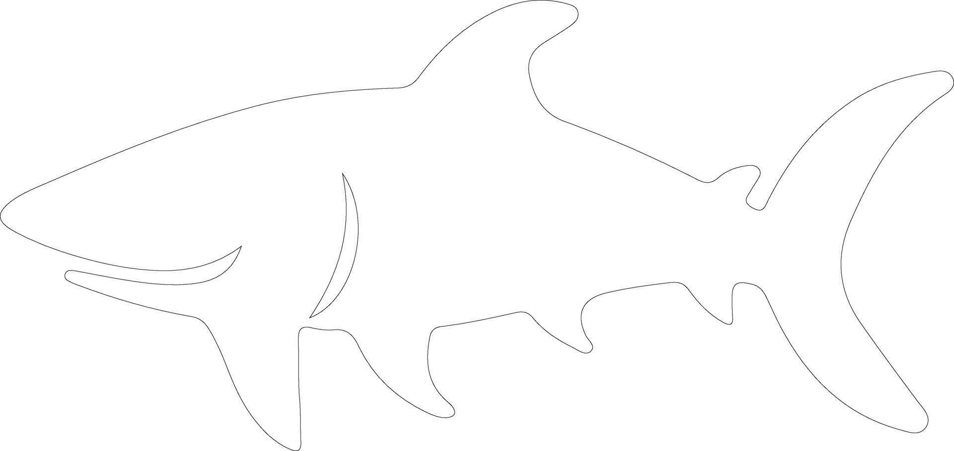 cookiecuttershark outline silhouette vector