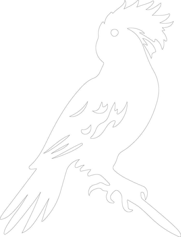 cockatoo outline silhouette vector