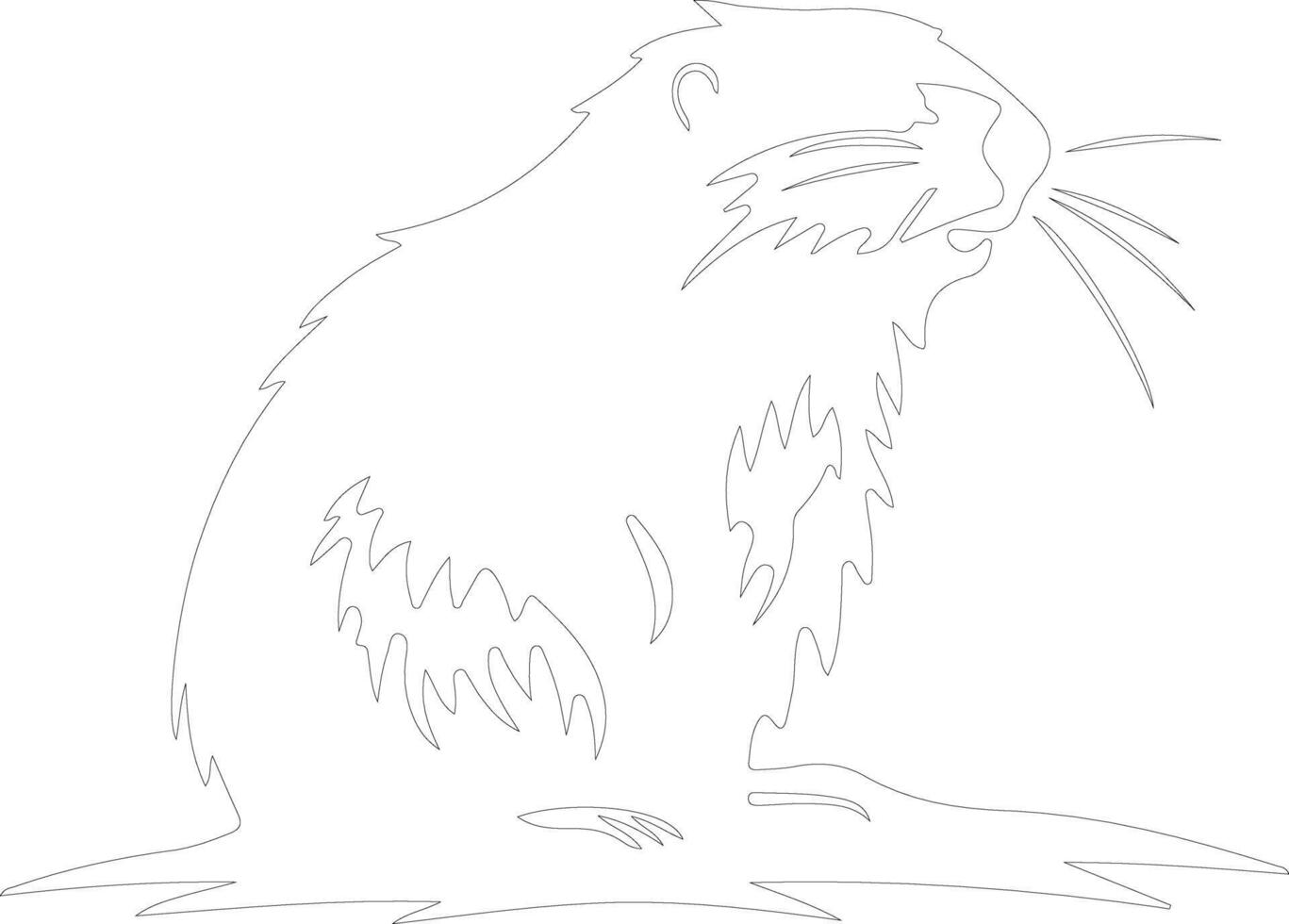 coypu outline silhouette vector