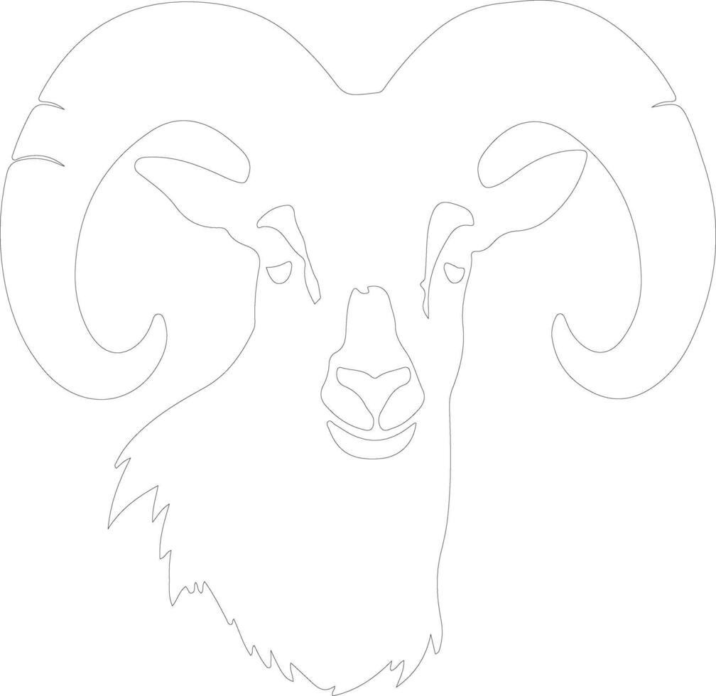 dallsheep outline silhouette vector