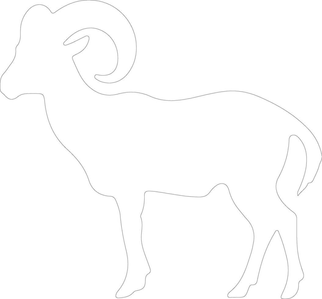 dallsheep outline silhouette vector