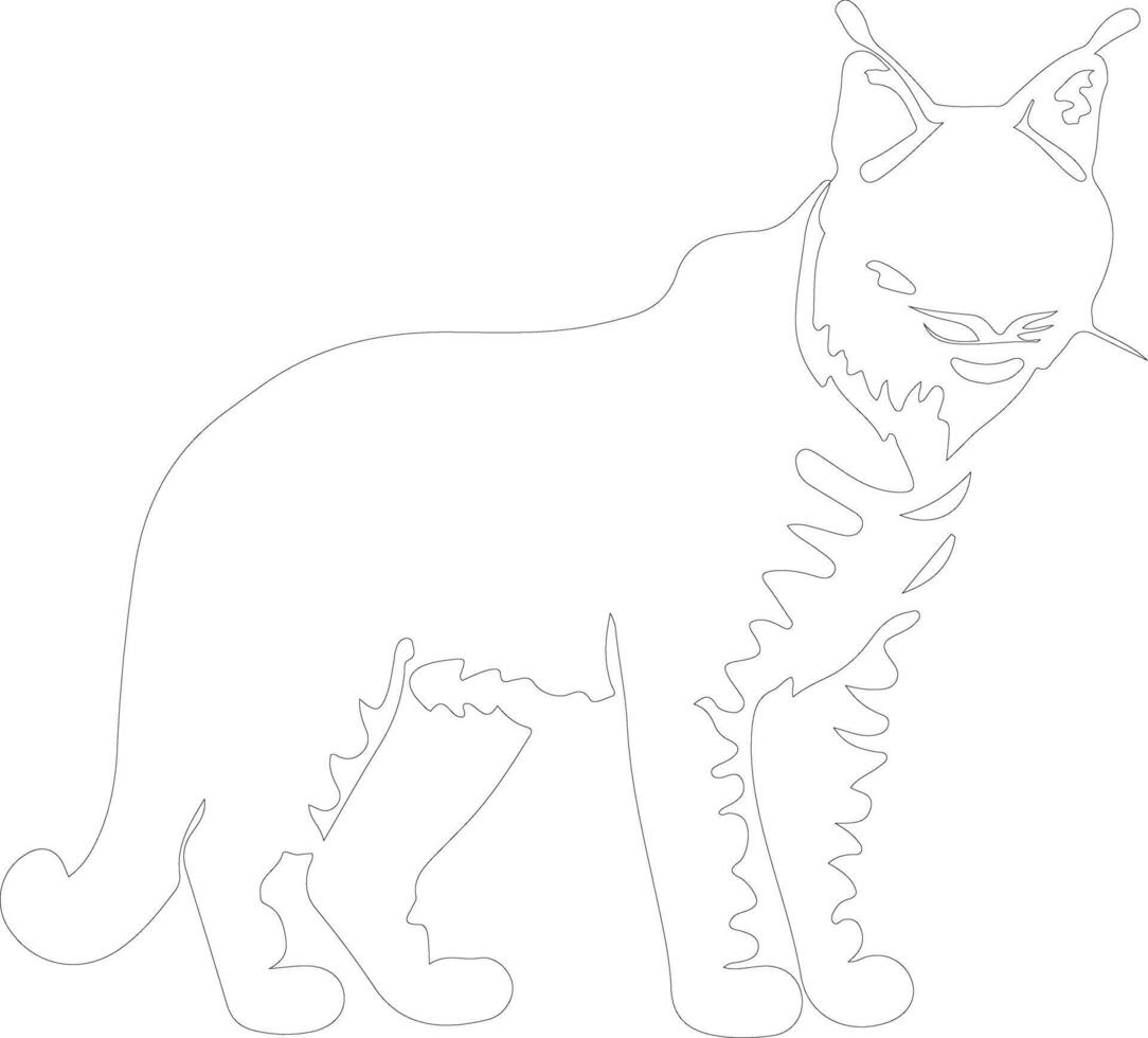 bobcat outline silhouette vector