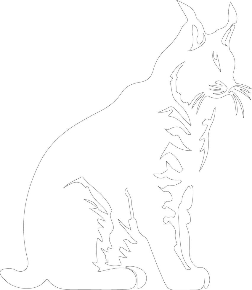 bobcat outline silhouette vector