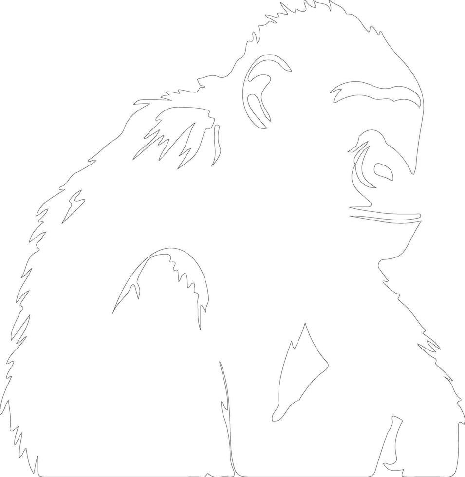 bonobo outline silhouette vector