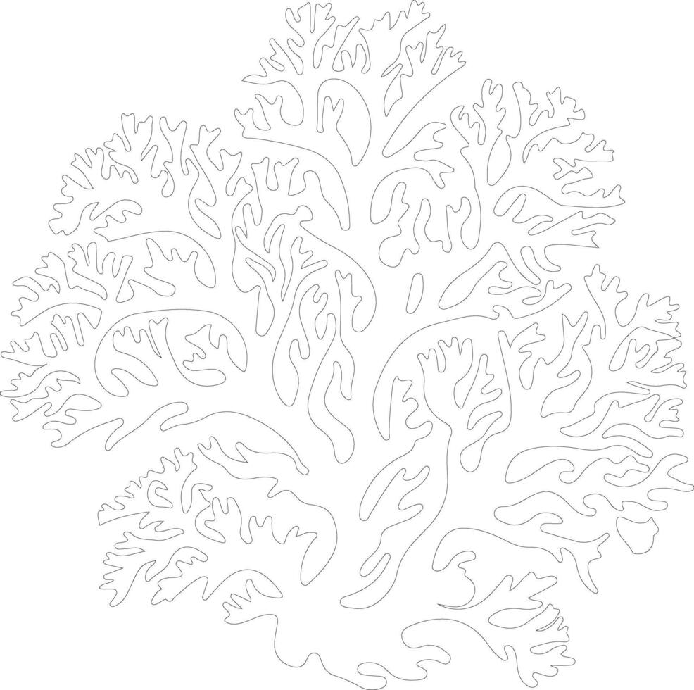 coral outline silhouette vector