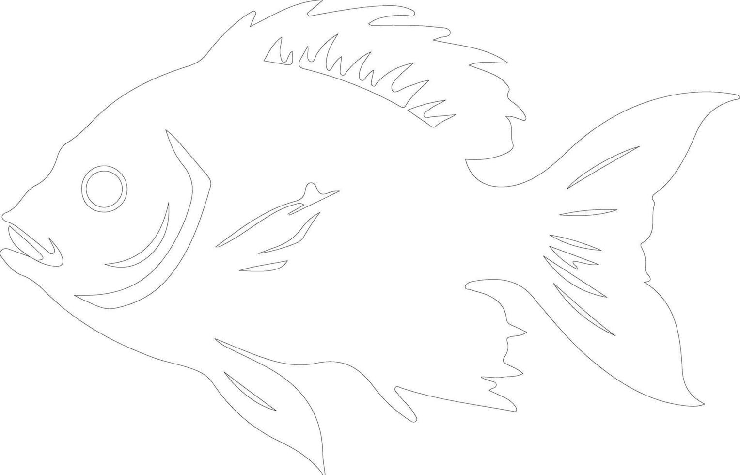 bonyfish outline silhouette vector